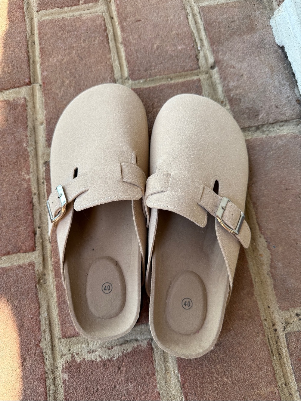 Women’s Neutral Beige Slip-On Buckle Clogs